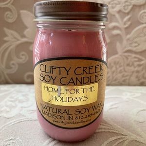 Rare~ Handmade Soy Pint Jar Candle ~ Home for Holidays Scent~ Only 1 left